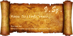 Vass Szilvánusz névjegykártya